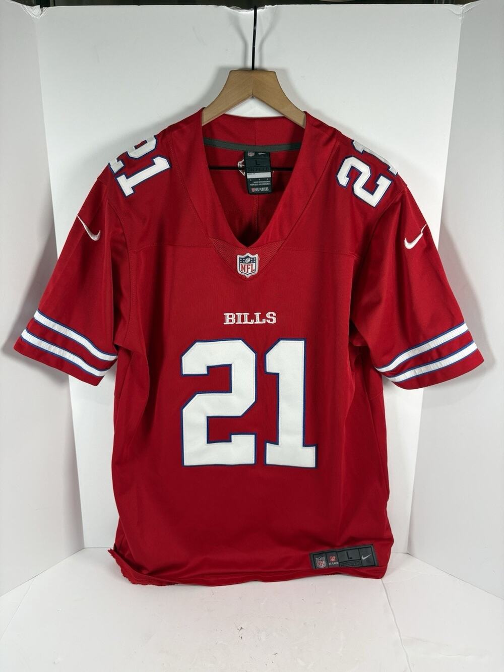 Nike Buffalo Bills Jordan Poyer 21 NFL On Field Jersey Mens L Red Stitched